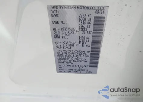 2014 Infiniti Qx60 Hybrid from USA, damaged, VIN 5N1CL0MM5EC548157